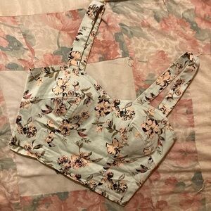 Floral Women's bustier crop top